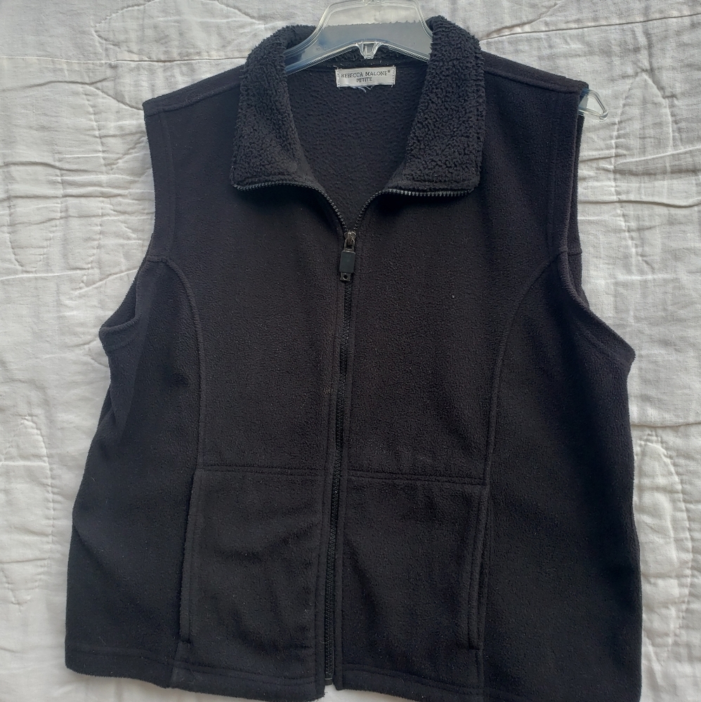 REBECCA MALONE Petite Fleece Jacket Vest